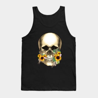 Sage Tribe Skull With sunflowers and feathers Tank Top